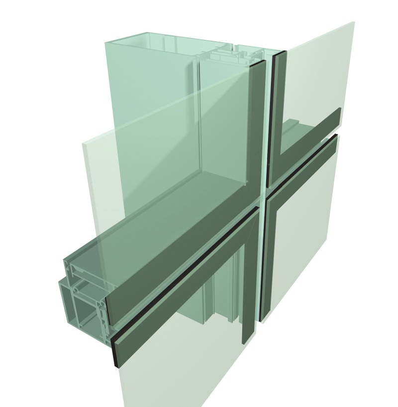 Commercial Glass Anodized Aluminum Curtain Wall