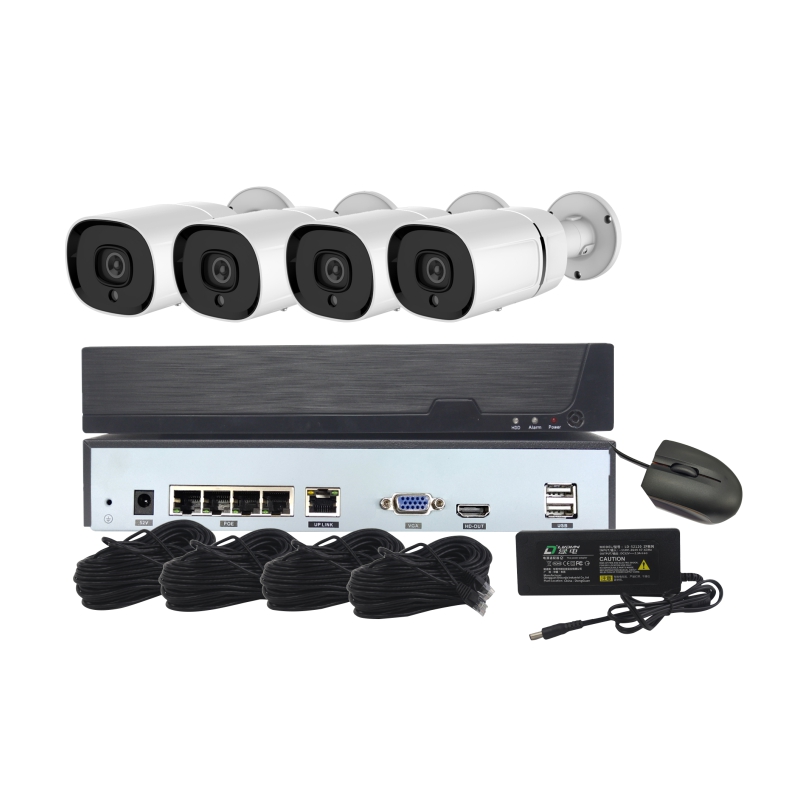 5MP Bullet 4CH CCTV NVR POE kit
