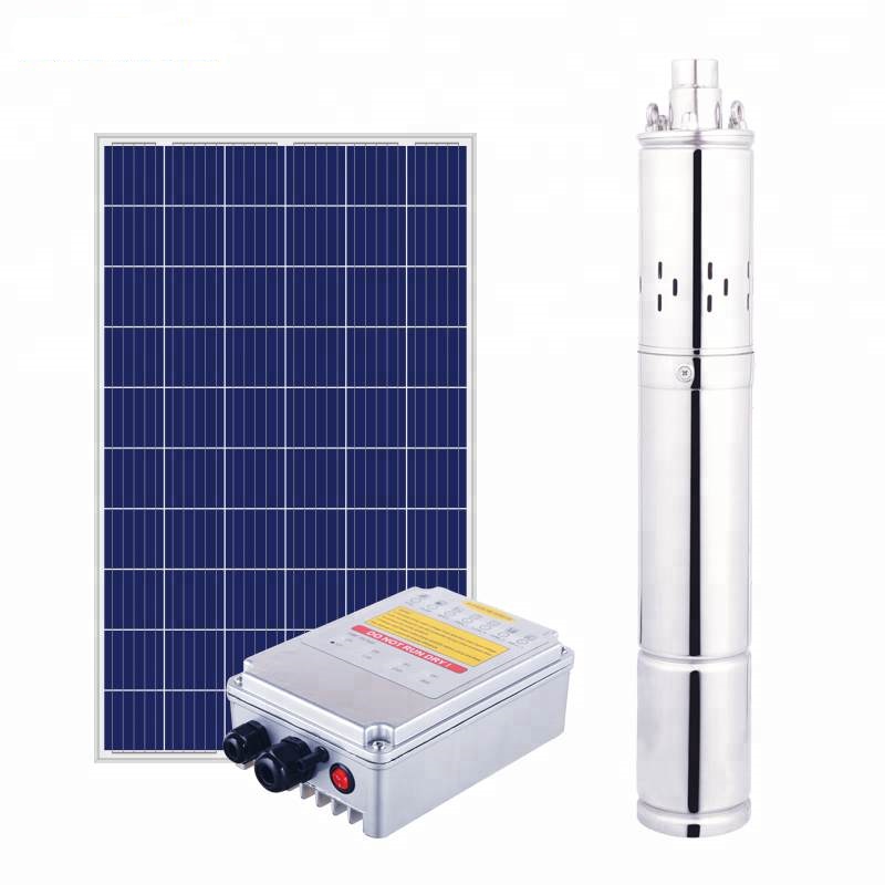 Solar power pump irrigation system for deep pond