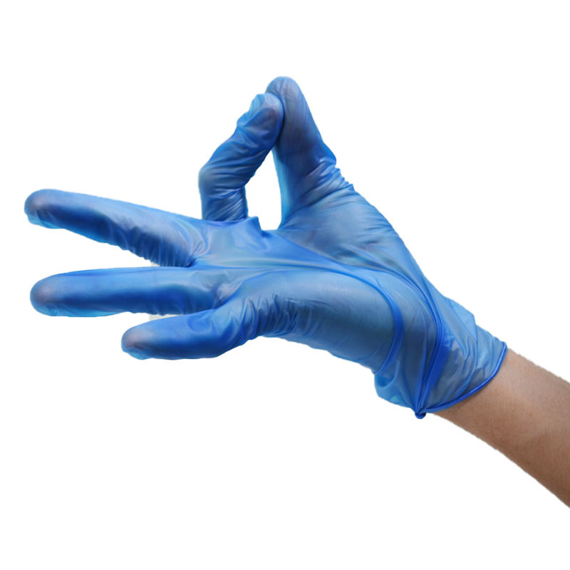 Blue Vinyl Gloves Powder