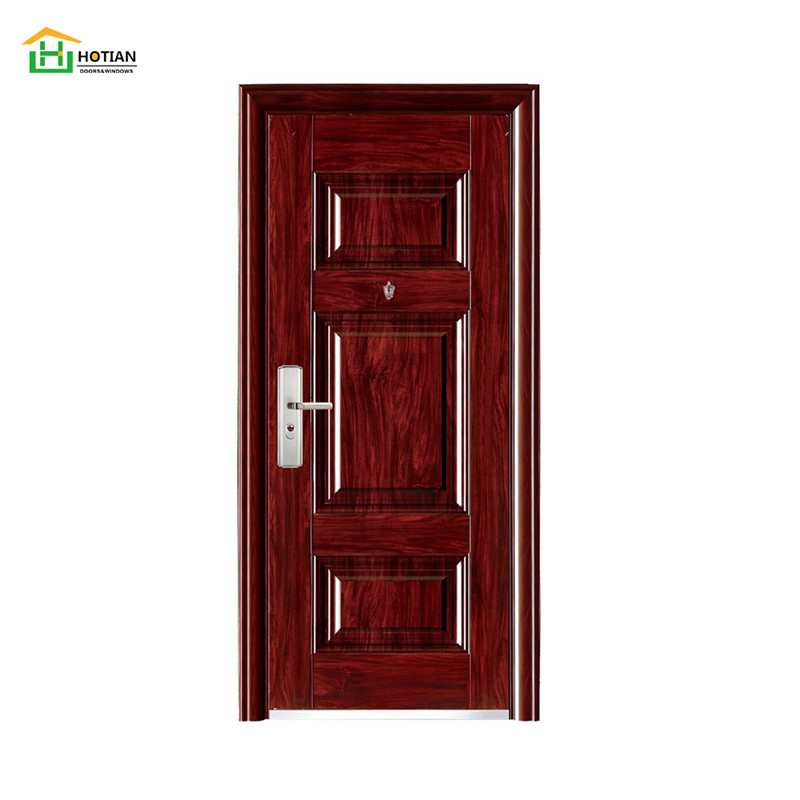 Hot Selling Security Steel Front Door Customized Size Fireproof Entrance Steel Wood Main Doors For Villa