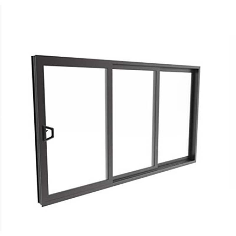 Big Black Aluminum 3 panel Sliding Window with Grill