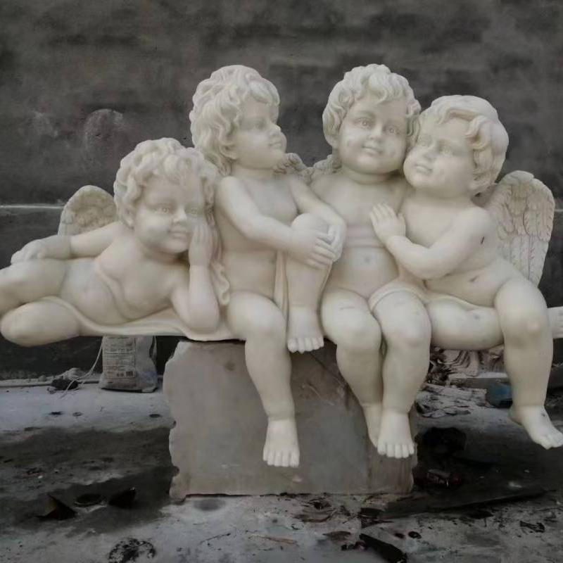 Child Angel marble statue