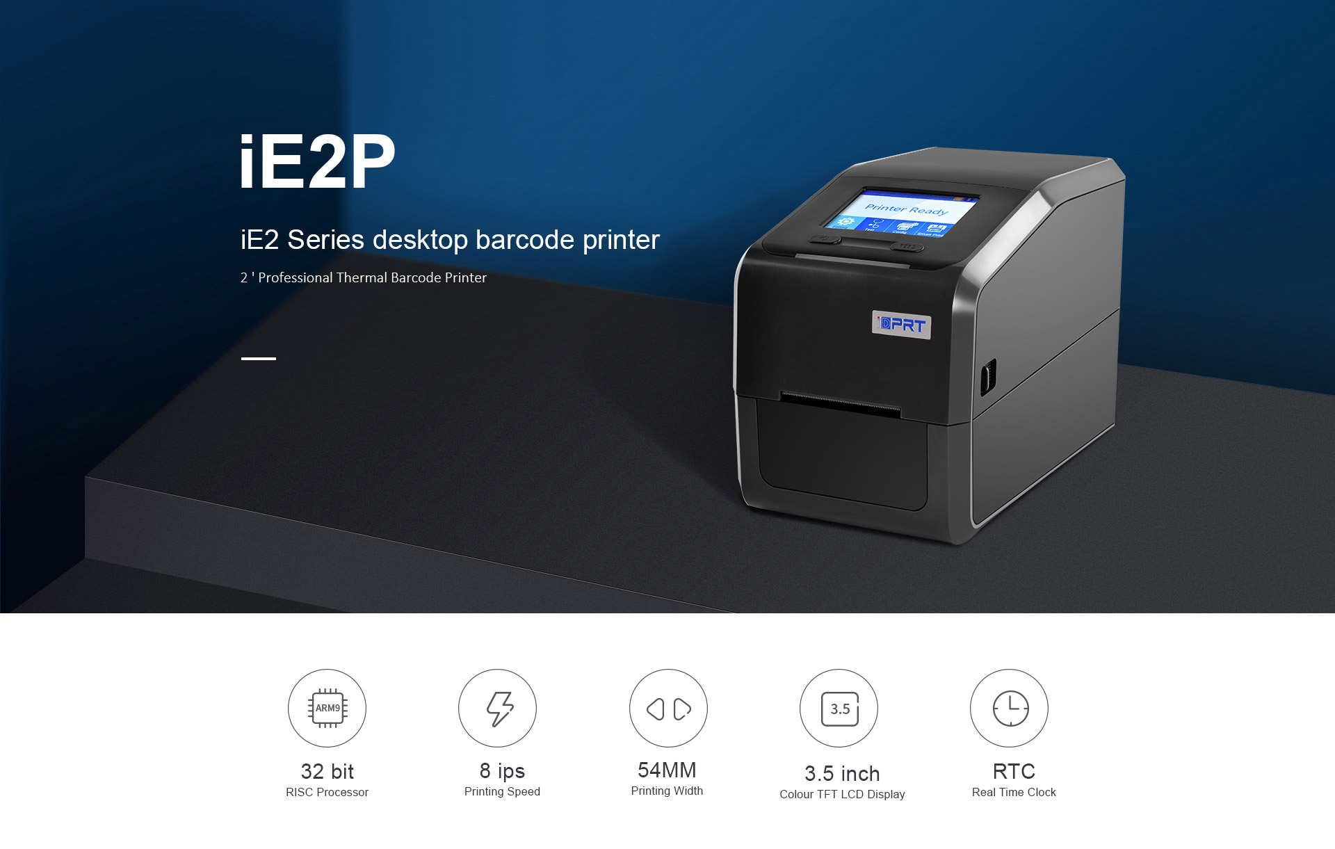 Compact thermal transfer barcode label printer