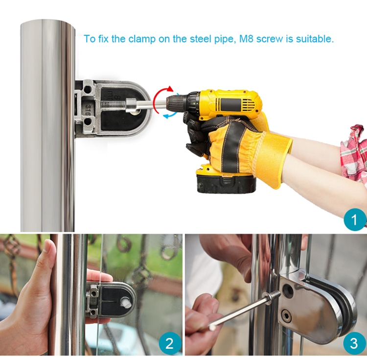 stainless steel wall mounted glass clamp