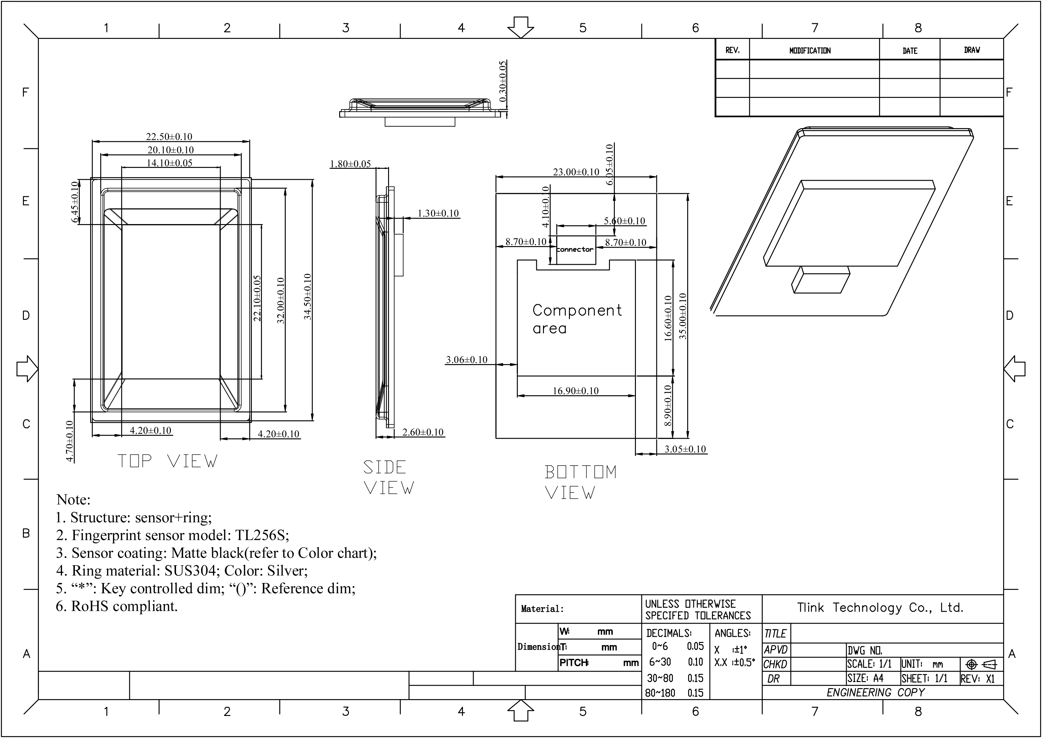 Fingerprint module scanner structure