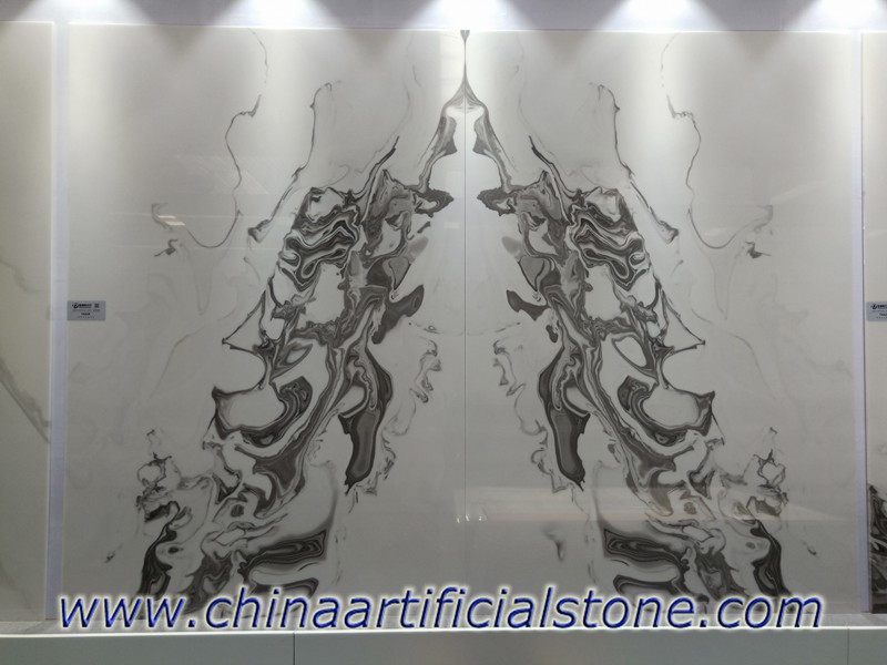 Bookmatched Artificial Faux White Onyx Stone Sheets