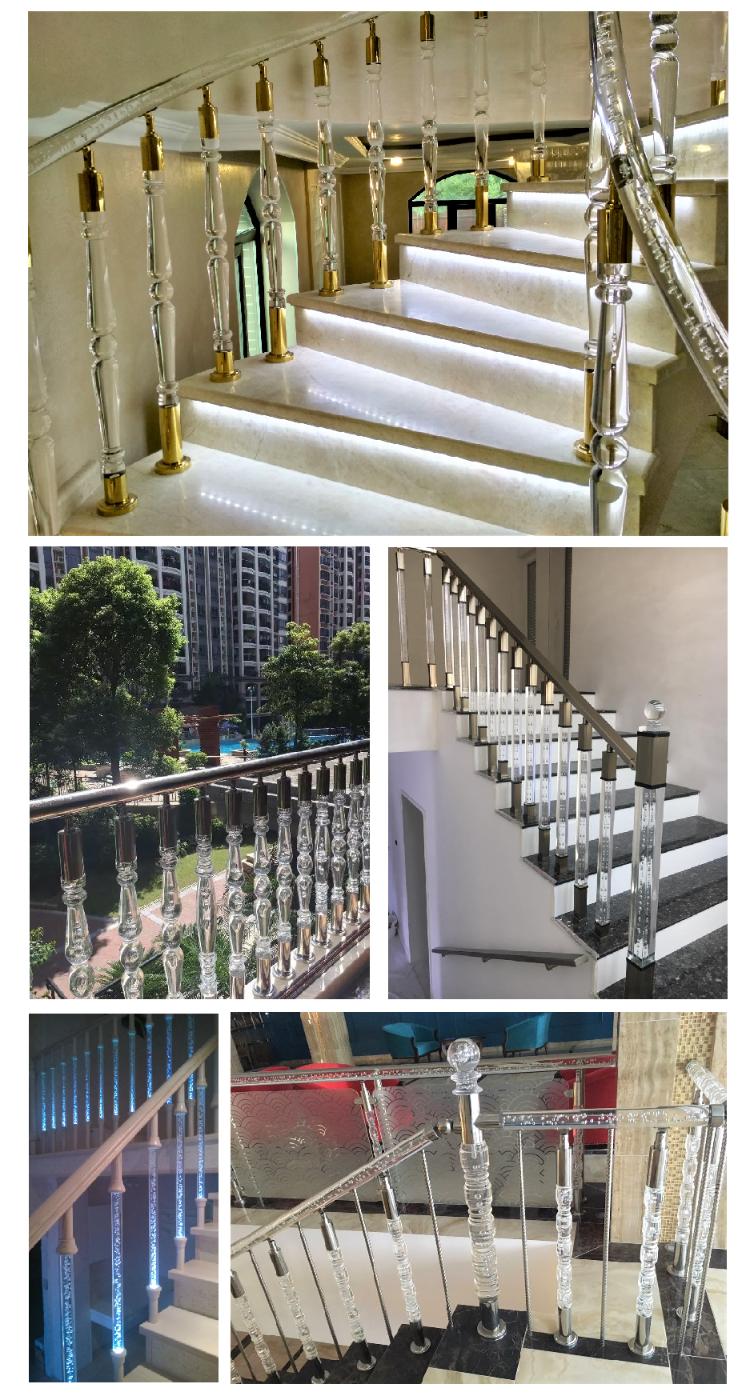 Acrylic plexiglass pilliar post railing