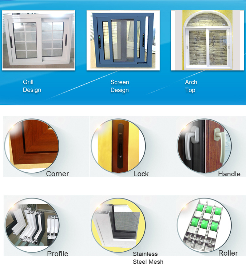 aluminium sliding window design detailed drawing