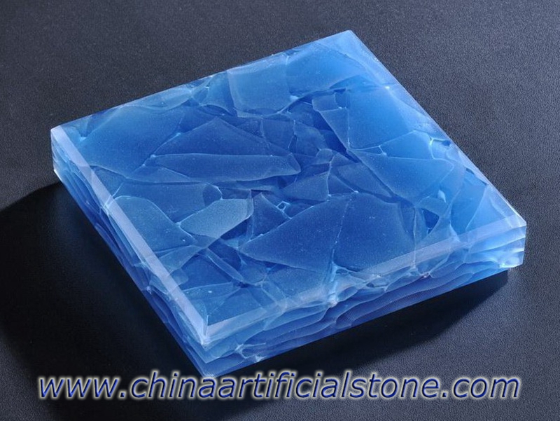 Ocean Blue Engineered Glass Ceramic Glaskeramik Slabs