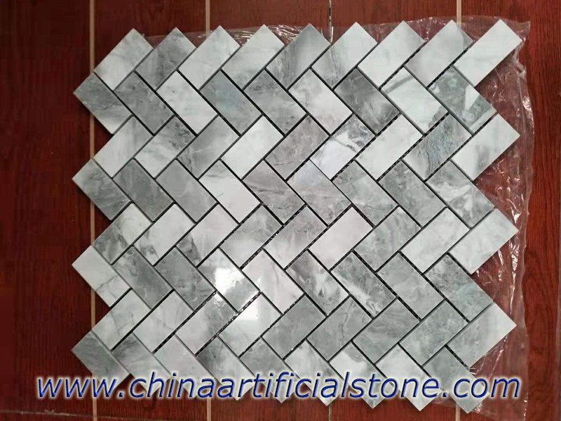 Super White Quartzite Mosaics Tiles