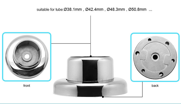 Stainless steel handrail railing flanges