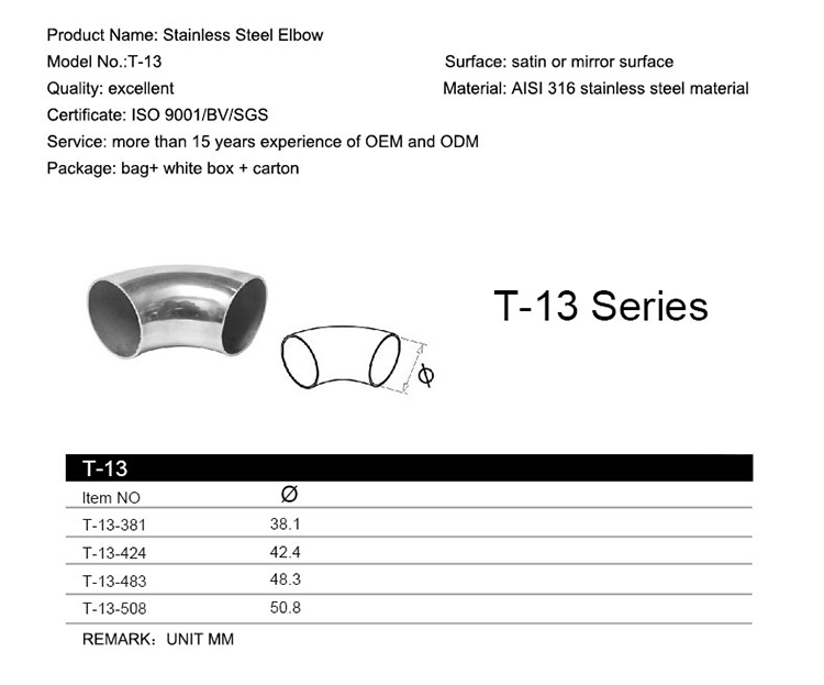 stainless steel elbow ss304 ss316