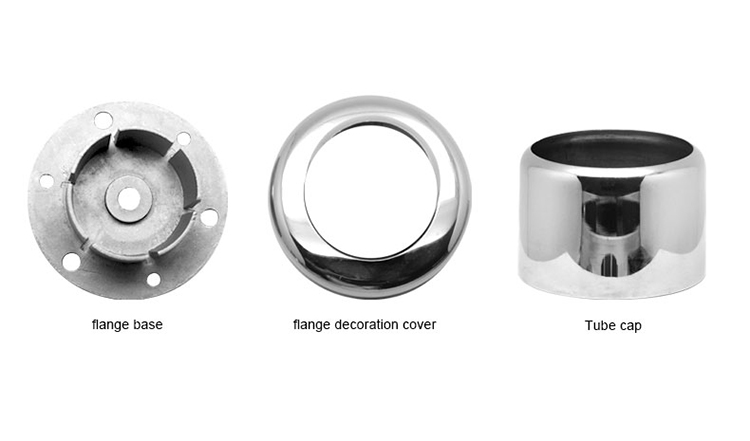 Stainless steel handrail railing flanges
