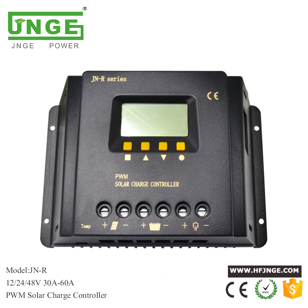 JN-R Series  30amp 40amp 50amp 60amp 12v 24v 48v auto solar charge controller LCD displaying