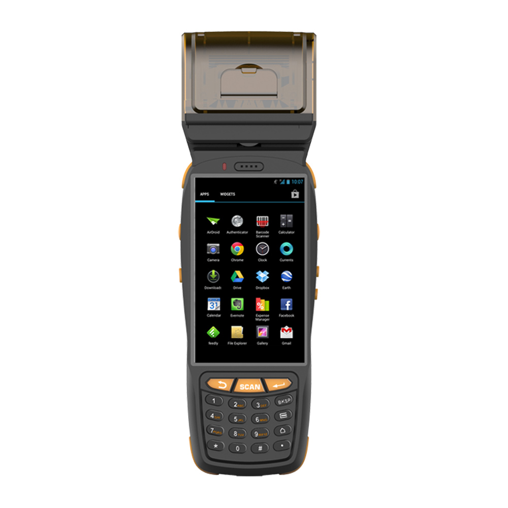 4G Rugged Handheld Mobile Android Barcode Scanner With Printer
