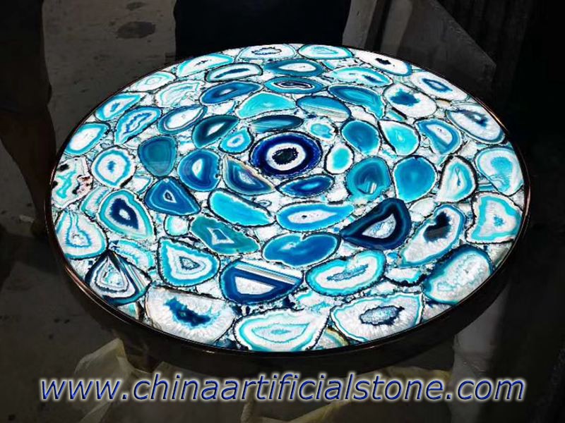 Blue Agate Side Coffee Table Tops