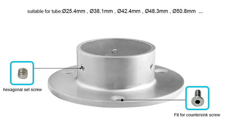 Stainless steel handrail railing flanges