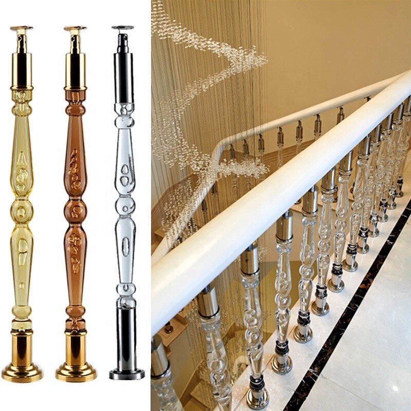 Luxury plexiglass acrylic crystal stair railing pillar post
