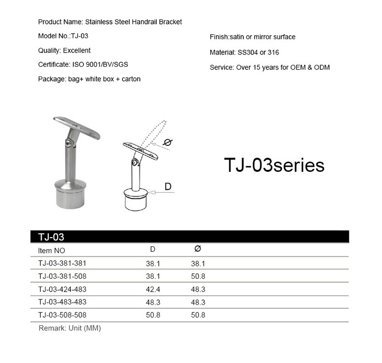 Wholesale Stainless Steel Handrail Bracket/ Saddle