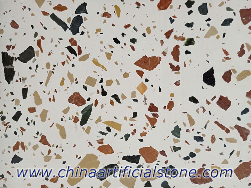 Large Aggregate White Terrazzo Tiles