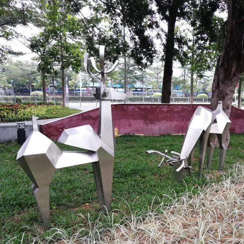 stainless steel abstract art Deer
