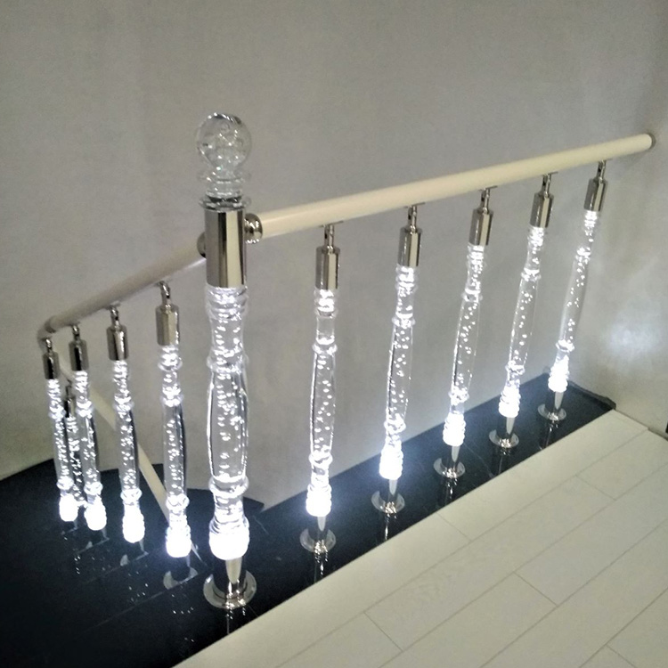 Acrylic balustrade stair railing post with led light