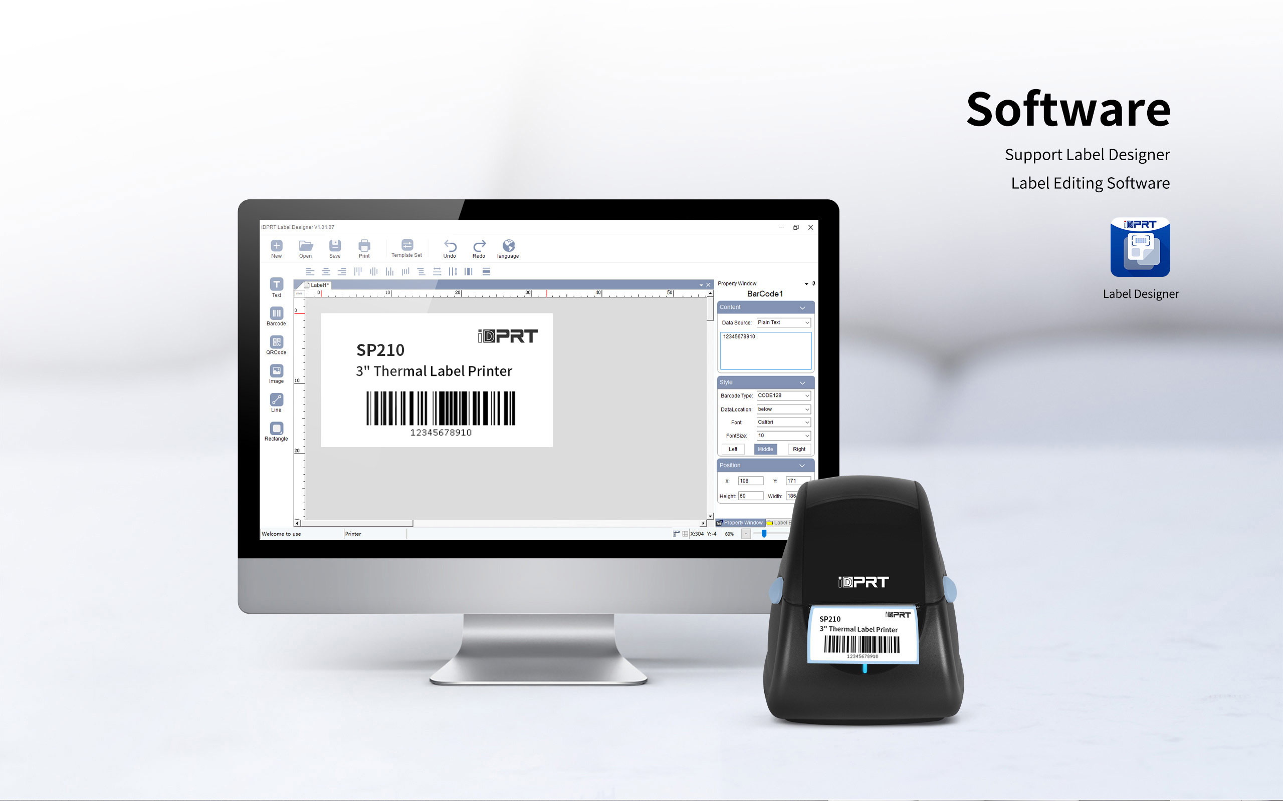 Direct thermal label printer