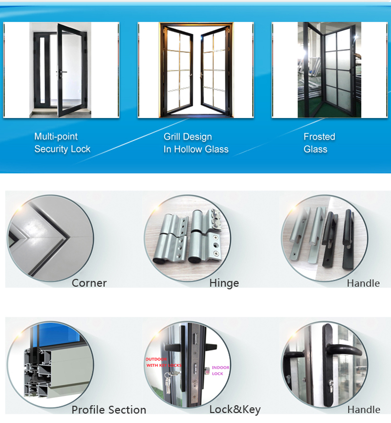 aluminum fabrication doors detailed drawing