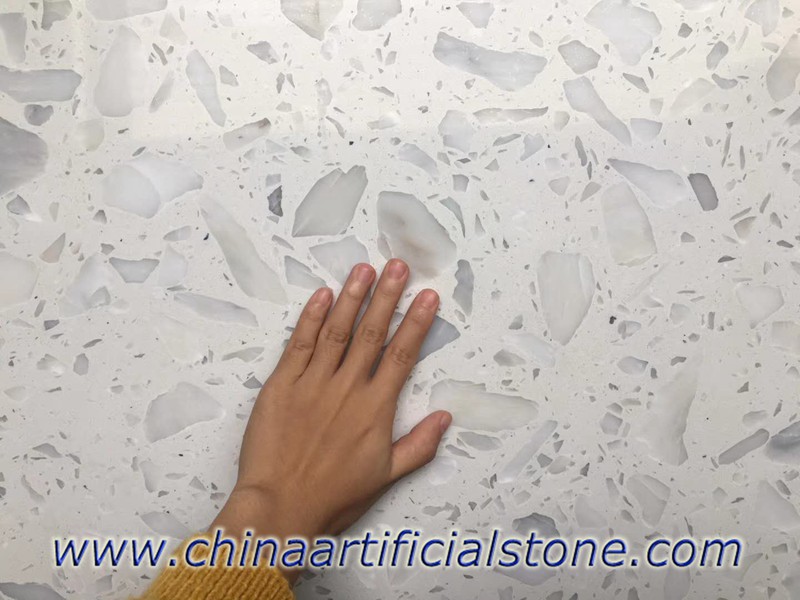 Large Aggregate White Terrazzo Slabs and Tiles
