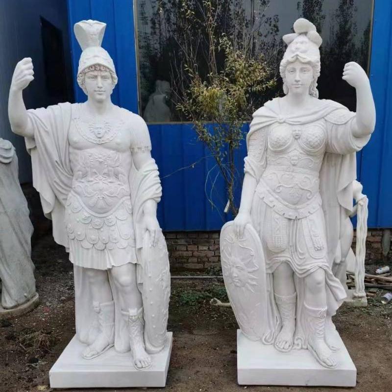 Outdoor Marble sculptures Roman warriors