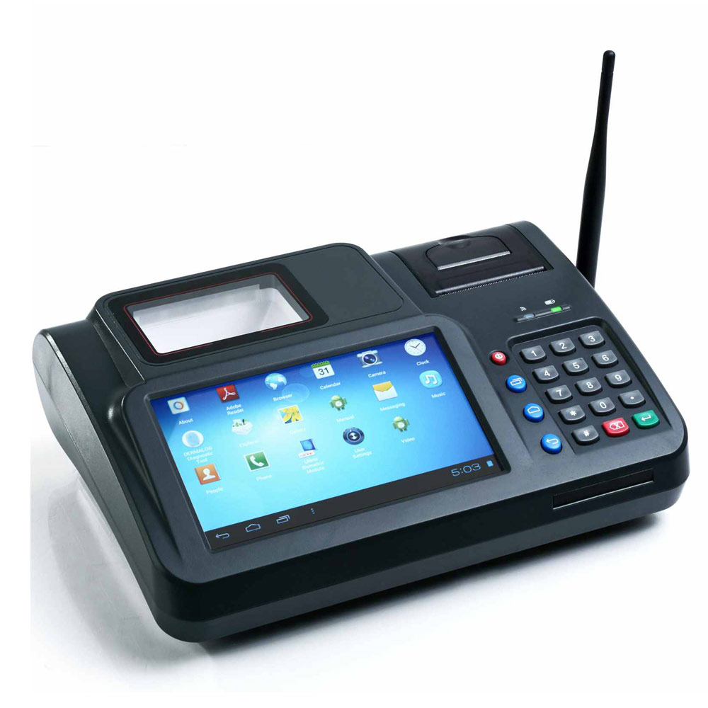 7" Android Fingerprint Countertop Terminal pos lottery system with Printer