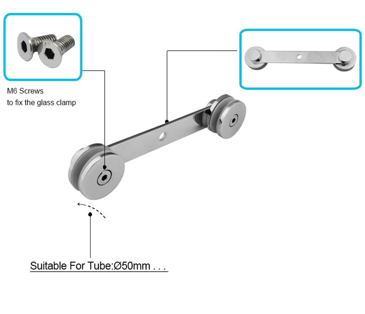 Wholesale Stainless Steel Glass Clamp