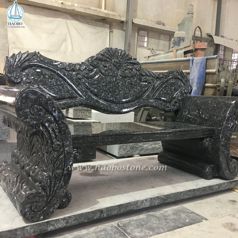 Blue Pearl Granite Monument Bench for Cemetery