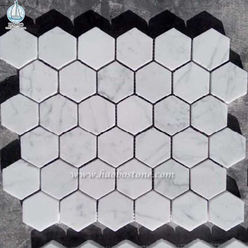 Round Square Pattern Marble Stone Mosaic Floor Tile