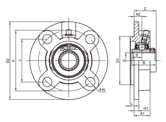 UCFCS209 Flange Cartridge Bearing Housing