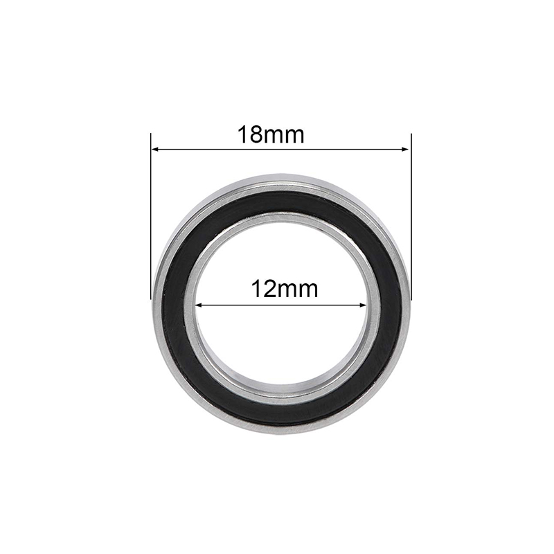 Extra Thin Ball Bearings 6701-2RS ABEC 3 Black Rubber Seals 12x18x4mm