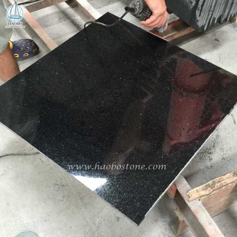 Black Galaxy Granite Polished Wall and Floor Tiles