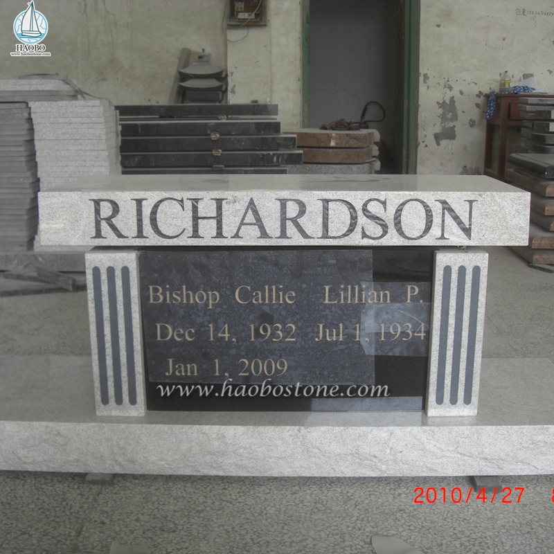 Grey Granite Simple Design Monument Bench for Cremation