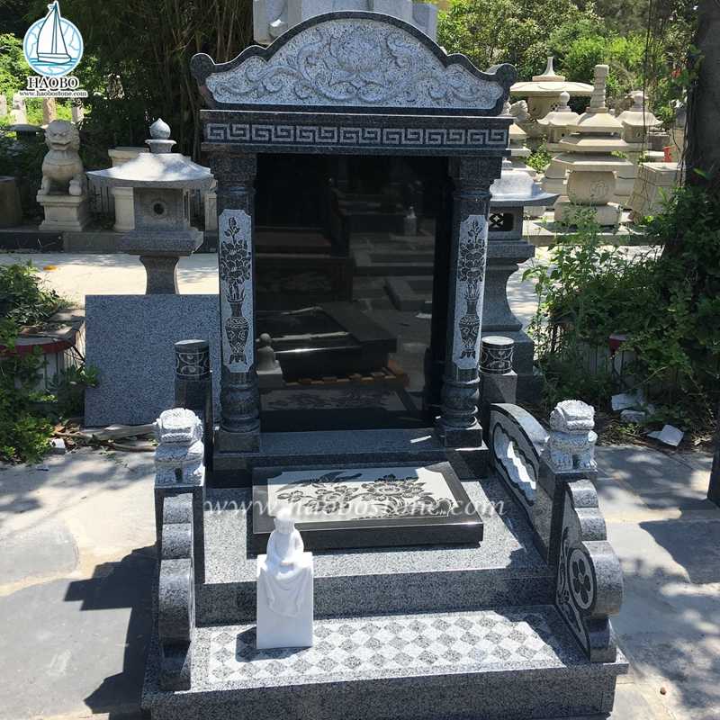 Chineses Style Pillar Carving Lotus Carved Granite Monument