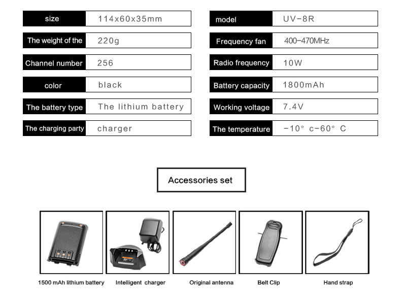 portable uv dual band walkie talkie