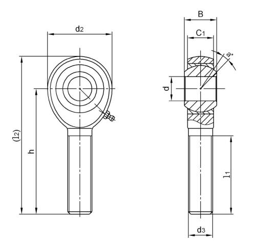 JMX12T Steel Rod End Bearings