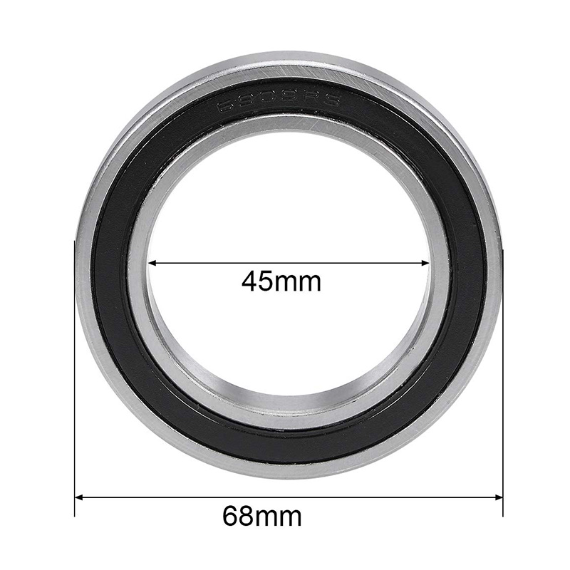 Ball Bearing 6909-2RS Deep Groove GCr15 P0 45 x 68 x 12mm Double Rubber Seals
