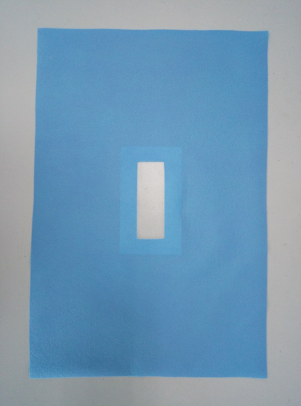 disposable SMS or PP+PE fenestrated drape hole drape with tape