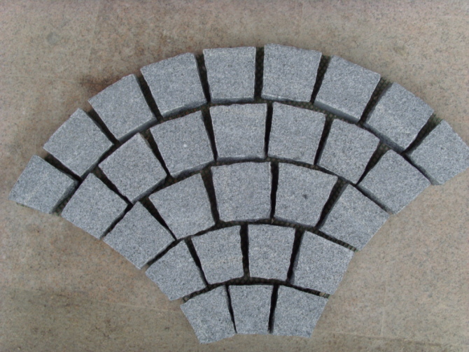 grey granite meshed paving stone