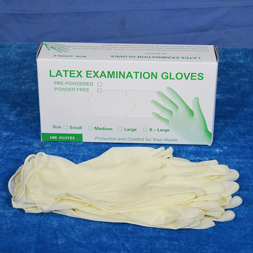 9 inch yellow latext glove/Medical Disposable Powdered Latex Examination Gloves