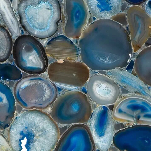 Blue Agate Semiprecious Stone Type Translucent Onyx Slab for Interior Wall