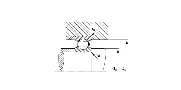 Deep groove ball bearings 6008, main dimensions to DIN 625-1