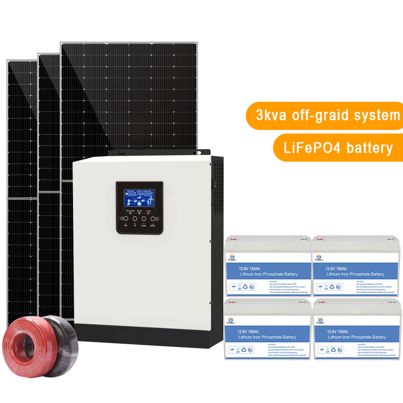 3KW Off-Grid System Solar with Lifepo 4 Battery for Solar Energy Storage System