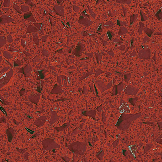 OP1801 Stellar Red Artificial Quartz Tiles For Hotel Flooring Tiles